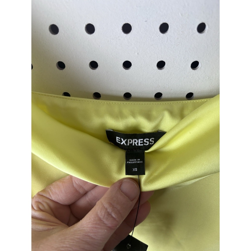NWT $108 Express Maxi Slip Dress Yellow Women's XS Spaghetti Strap - Picture 12 of 13